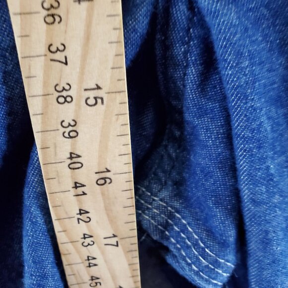 Red Kap Jeans Mens Size 46x32 Blue Denim Adjustable Bib Overalls - Picture 6 of 10